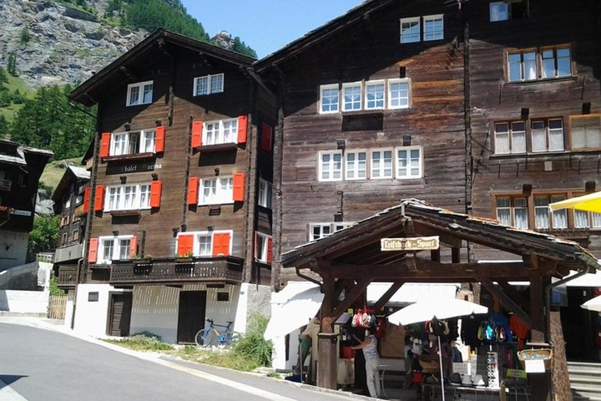 a wooden building with a store in front of it