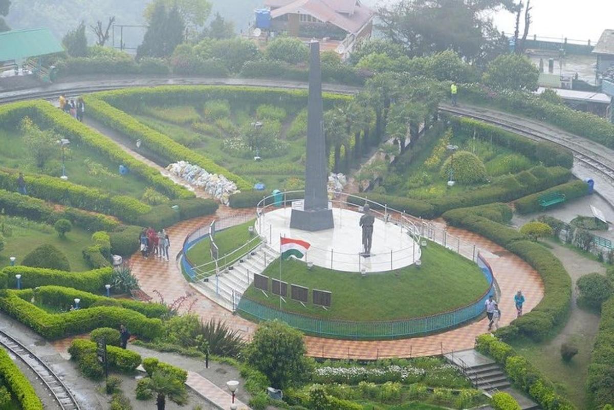 a park with a monument in the middle of it