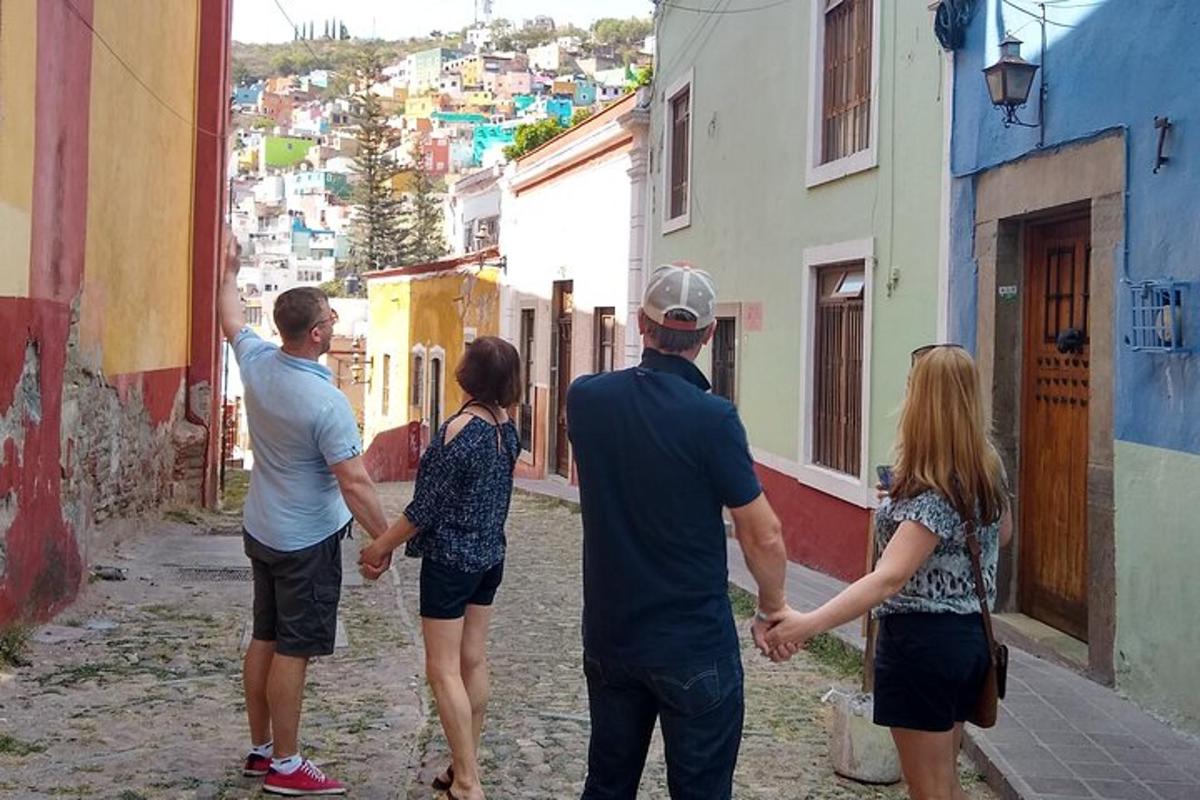 a group of people standing in a alley