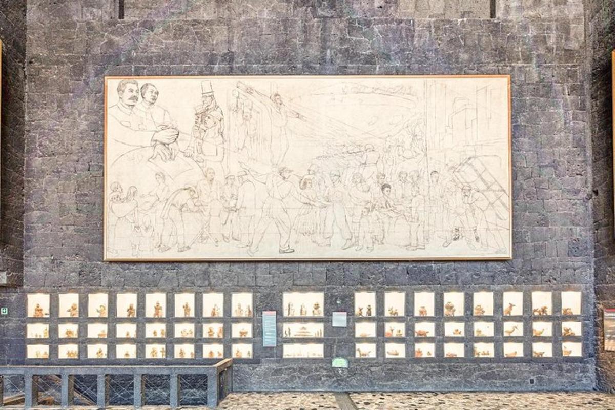 un dibujo en el costado de una pared de ladrillos