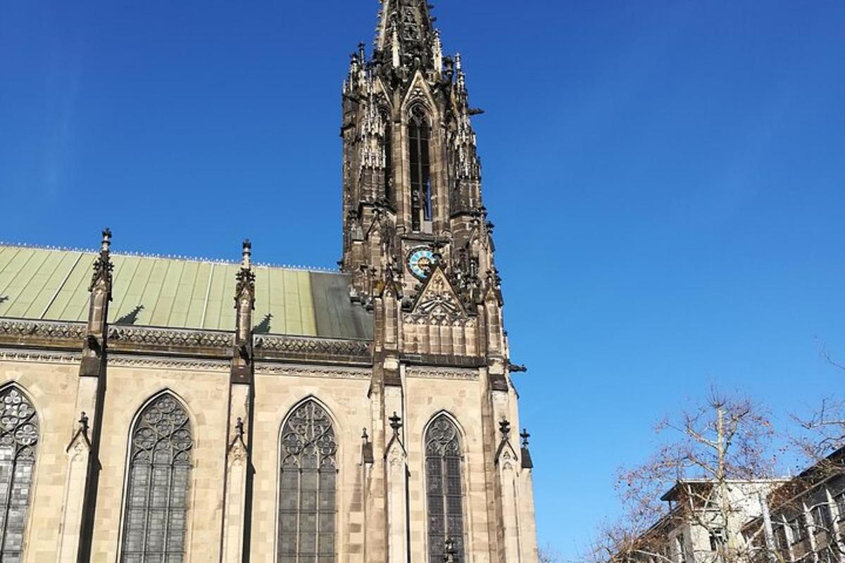 a large church with a clock tower on top of it