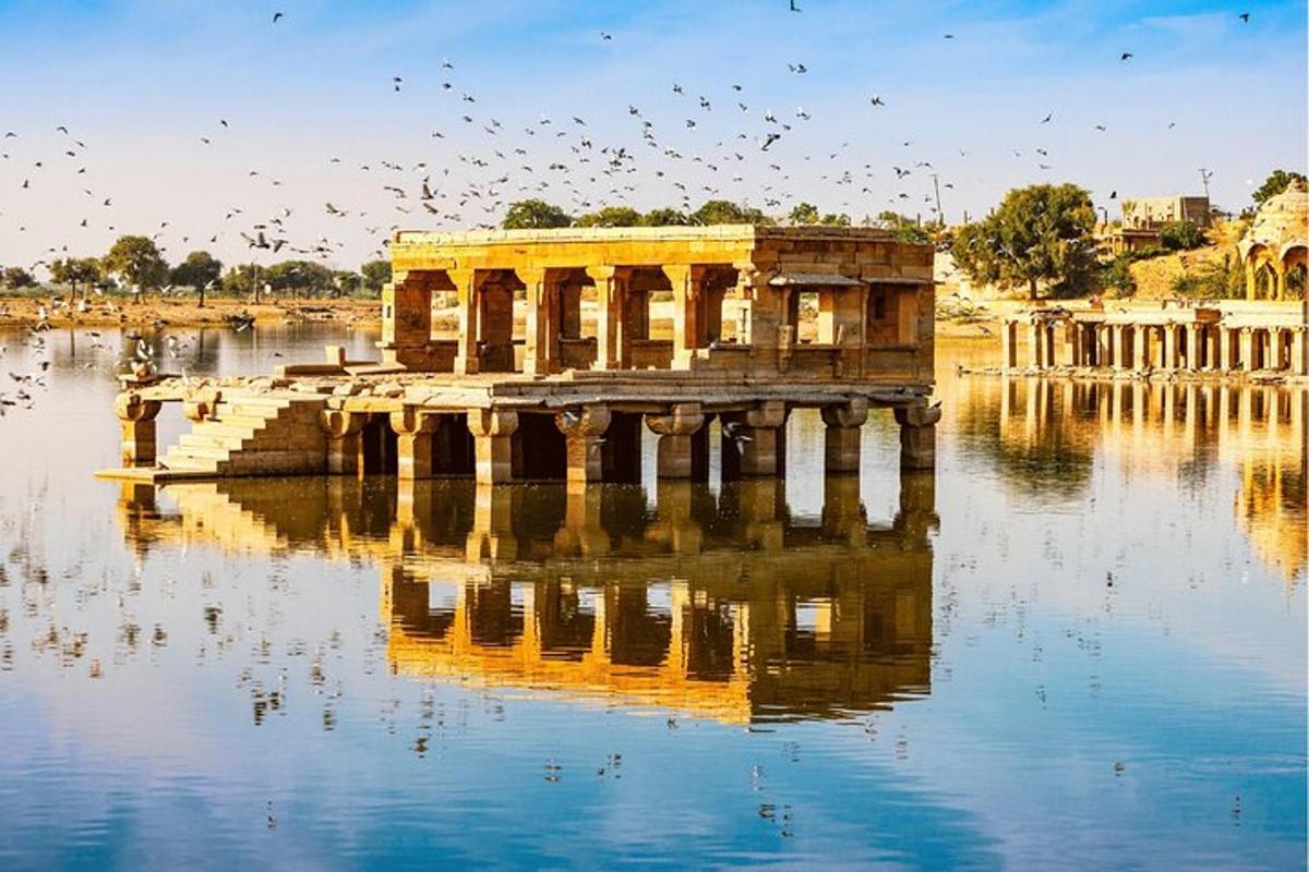 a building in the middle of a body of water