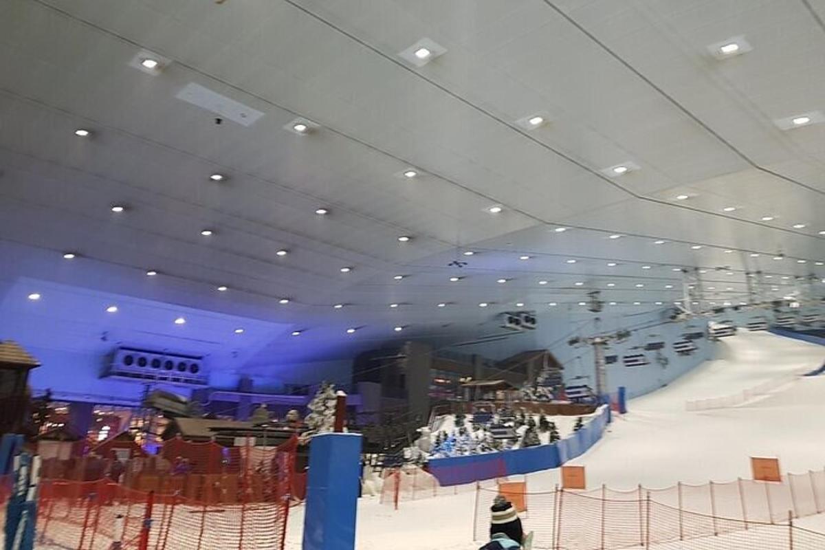 a ski lodge with a ski slope in a building
