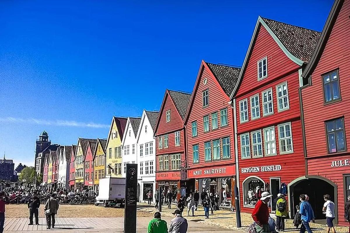a group of colorful buildings on a city street