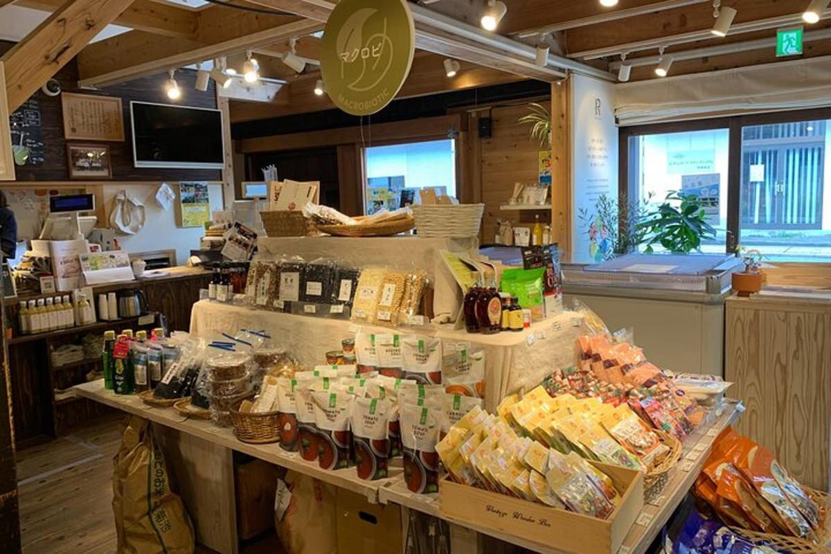 a store with a counter with food and drinks on it