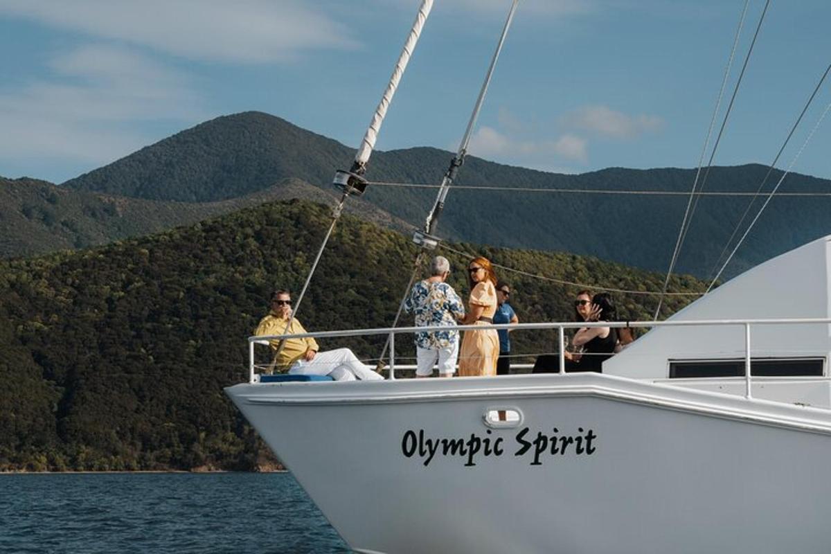 a group of people on a boat in the water