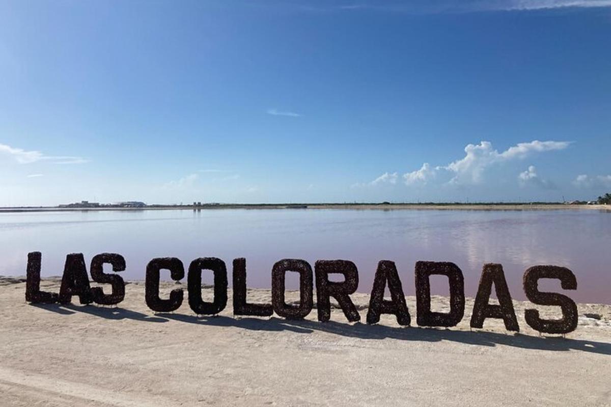 Un cartel que dice las colombias sentadas en el agua