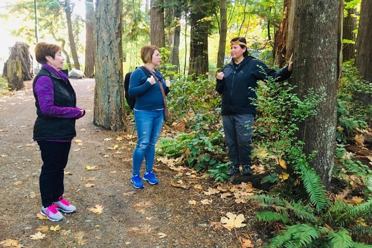 een groep van drie mensen die in het bos staan