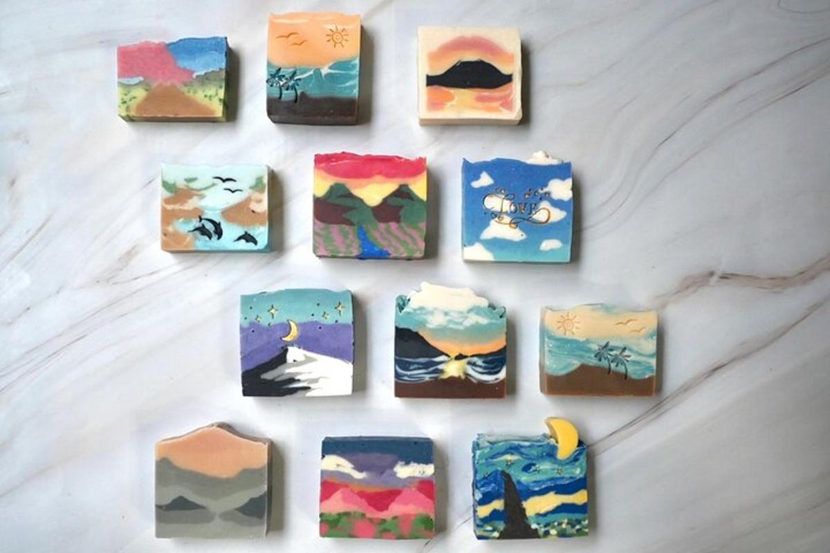 a collage of paintings of different landscapes
