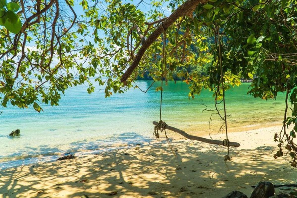 buaian yang tergantung pada pokok di pantai