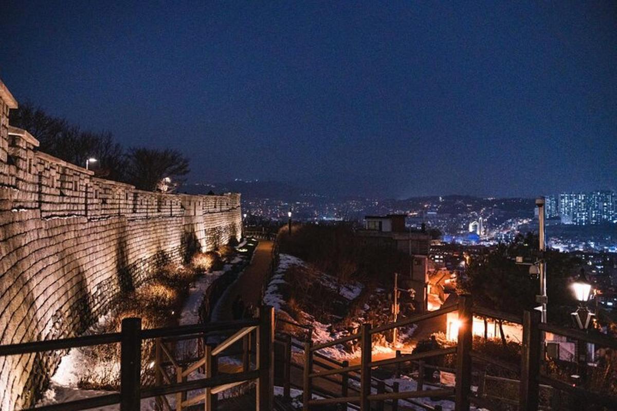 a view of a city at night