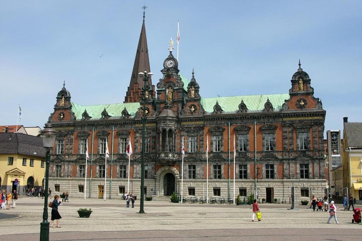 a large building with a clock tower on top of it