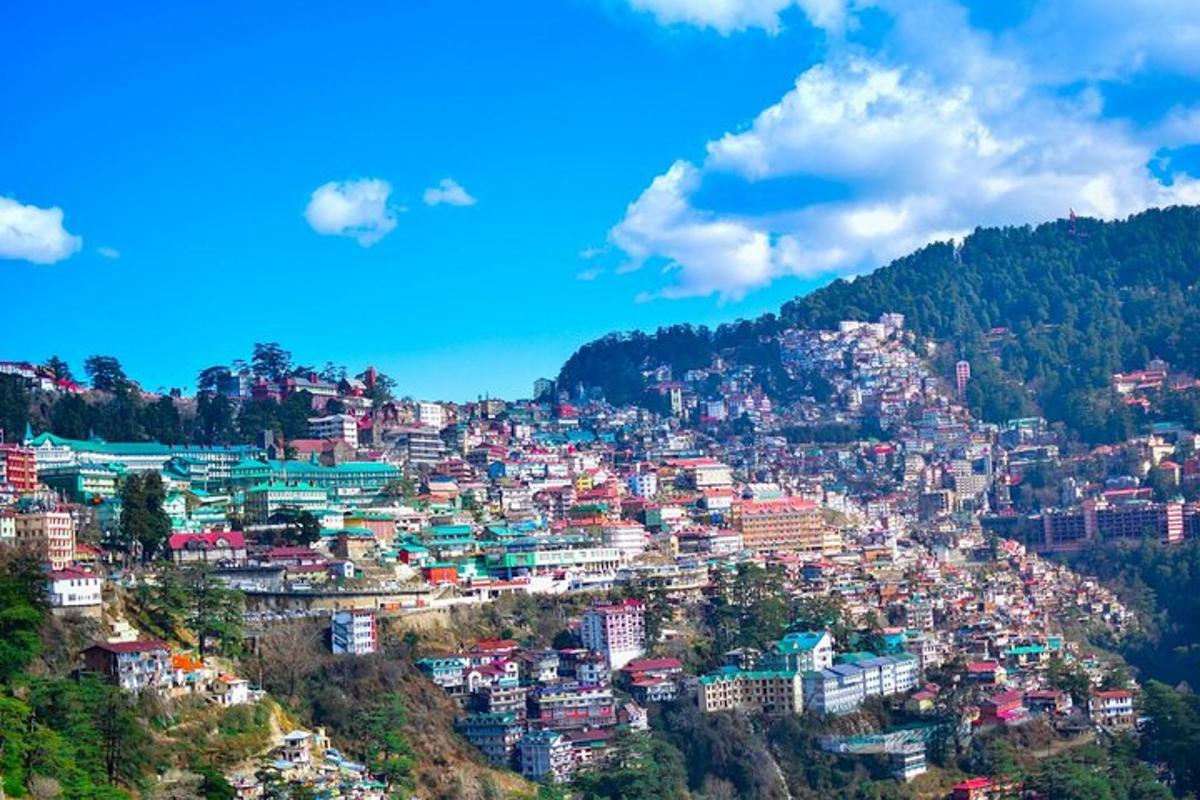 a view of a city on top of a mountain