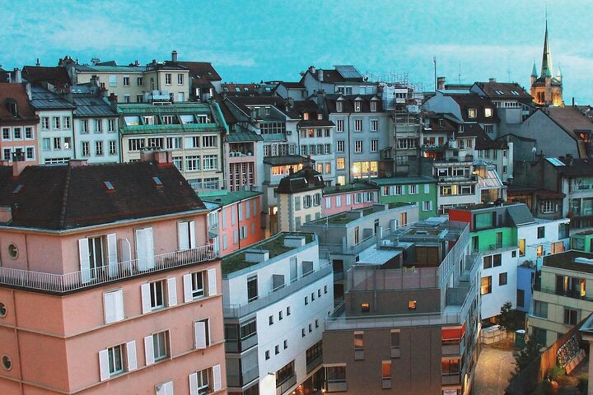 a view of a city with lots of buildings