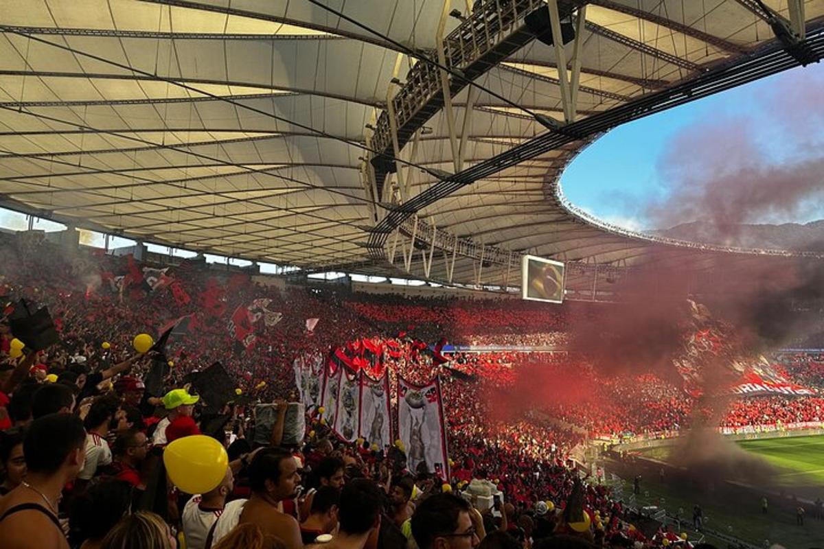 a large crowd of people at a soccer game
