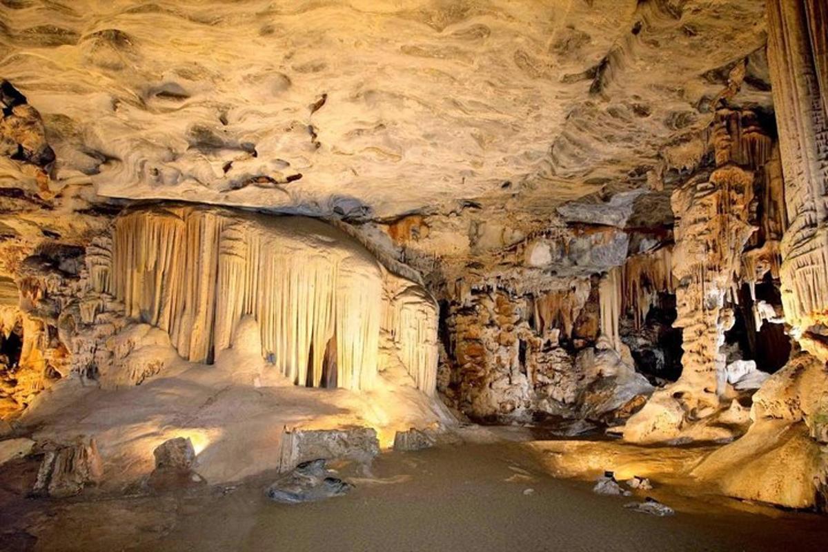a cave with some ice formations in it