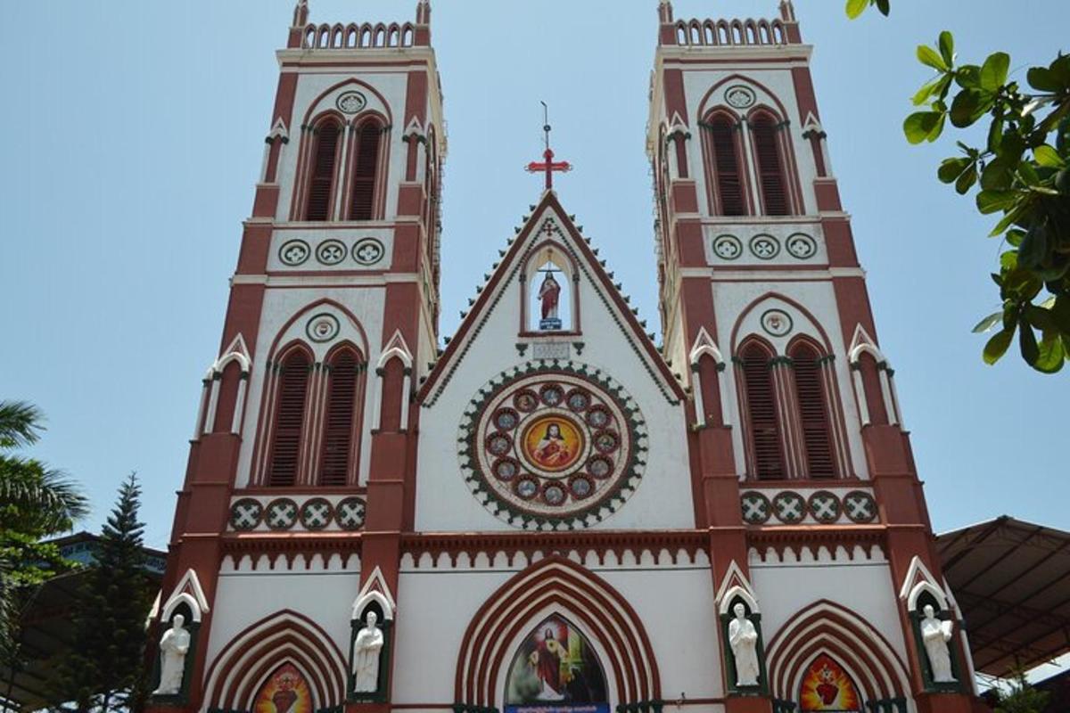 a church with two towers on top of it