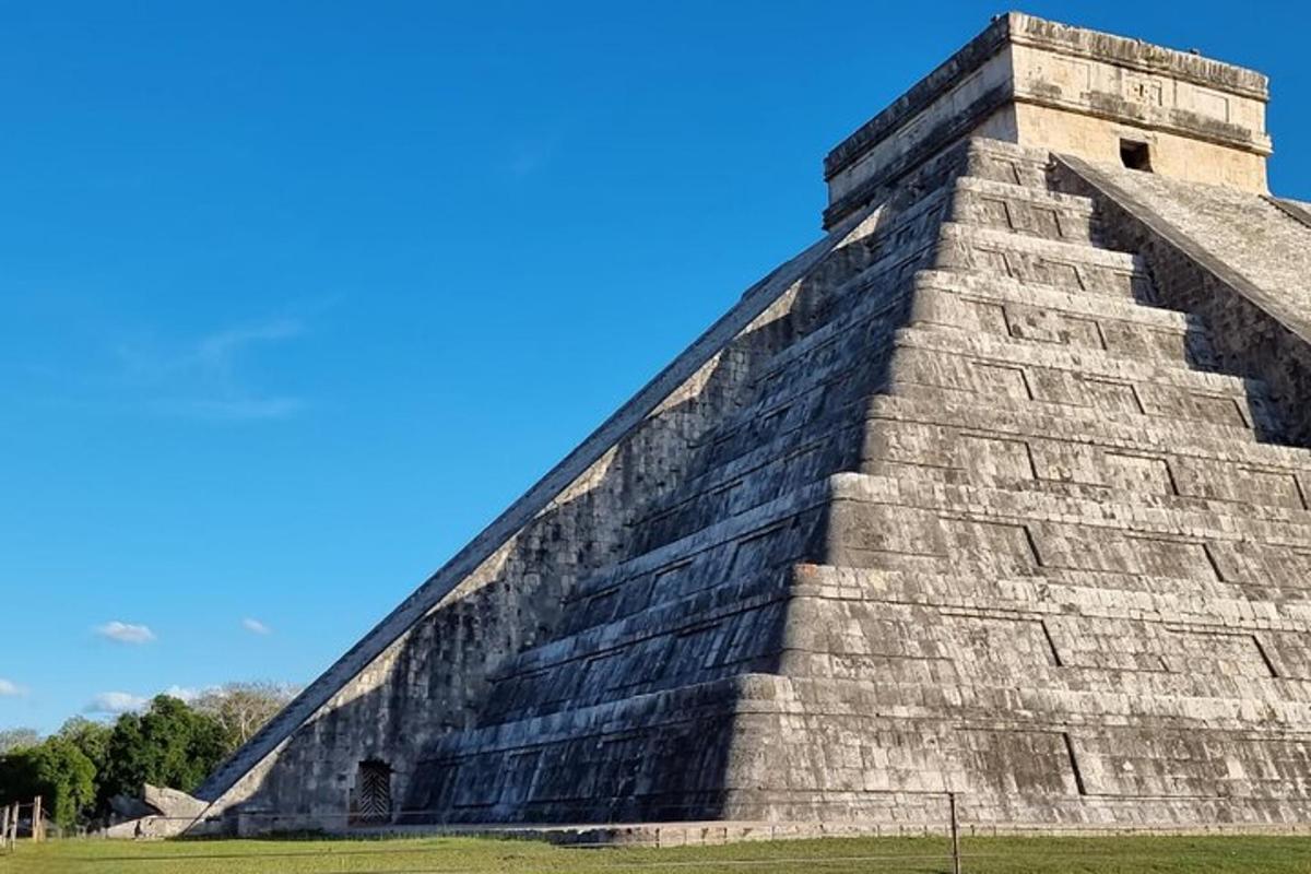 a pyramid at the mayan ruins