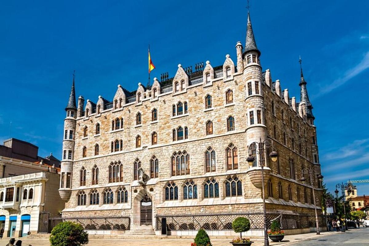 a large building with a flag on top of it