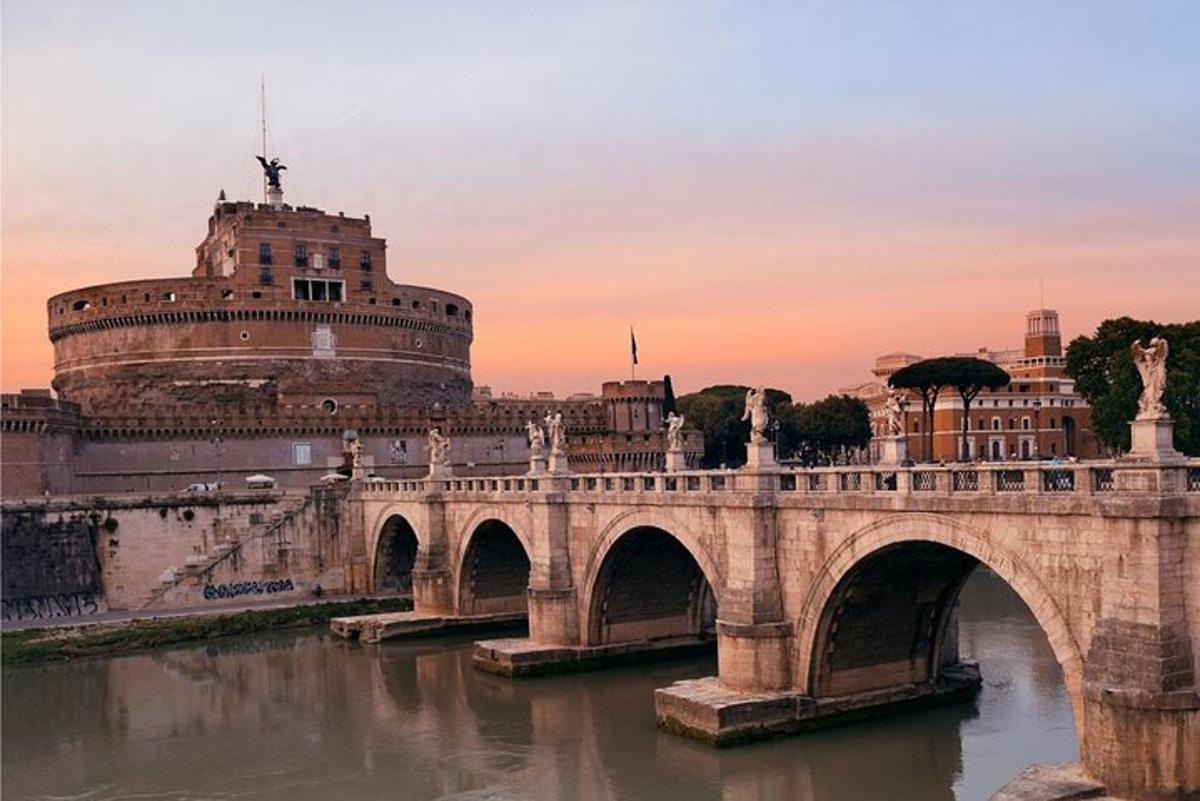 a bridge over a river with a building
