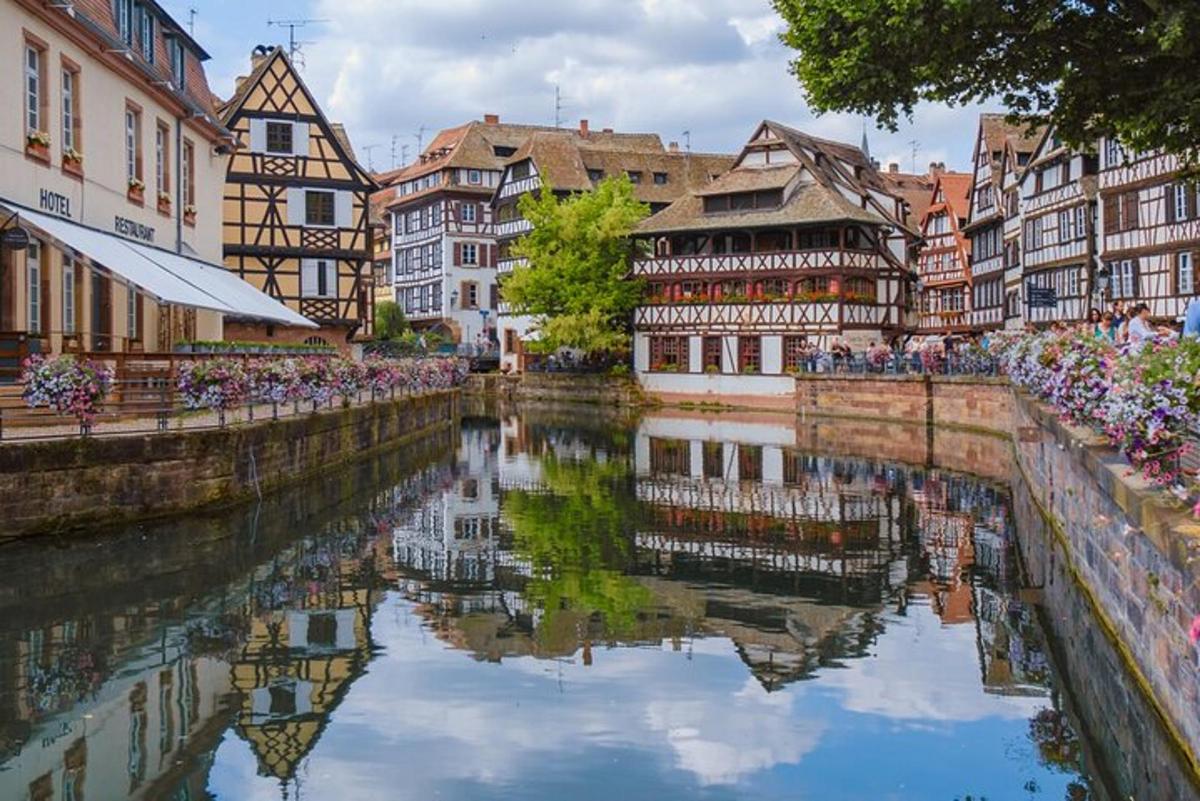 a view of a river in a city with buildings
