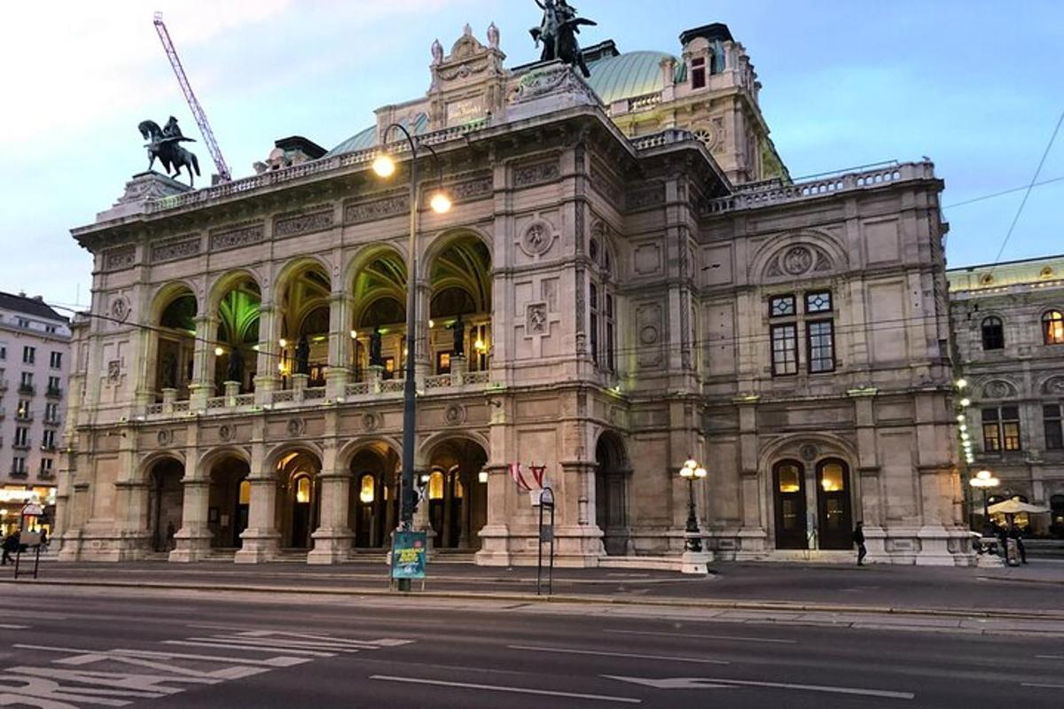 a large stone building on a city street