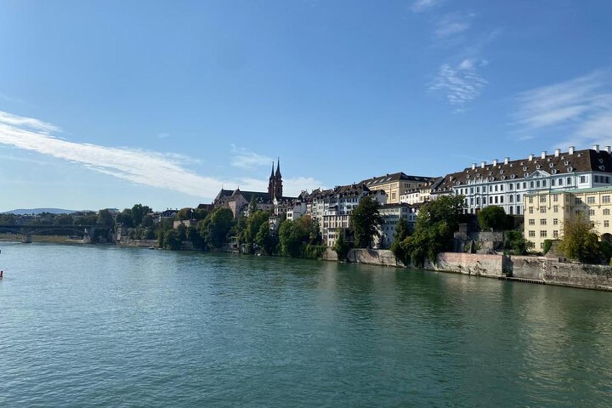 a view of a river with buildings and a city