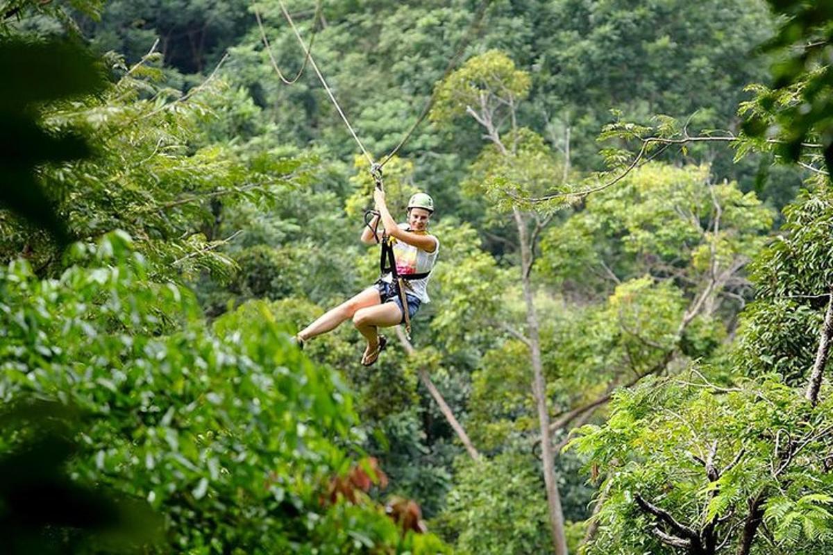 seorang wanita berzip di dalam hutan