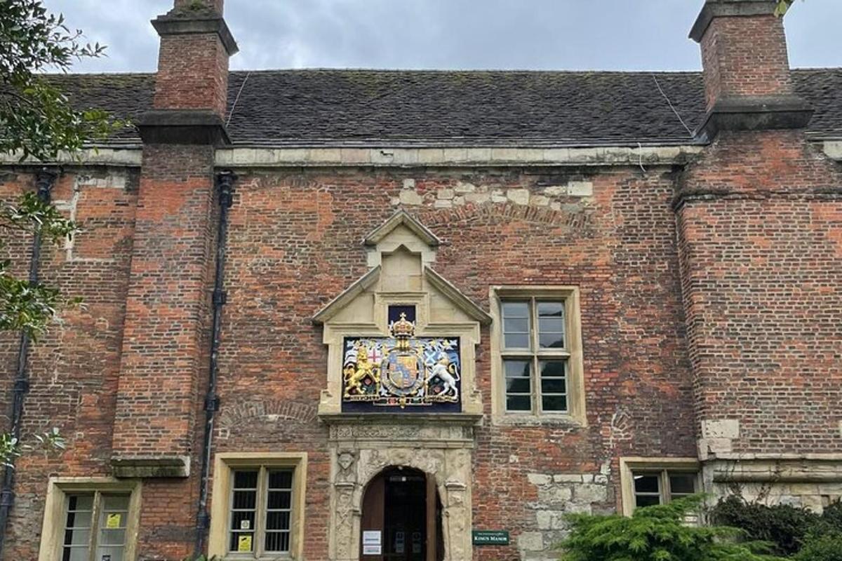 an old brick building with a clock on it