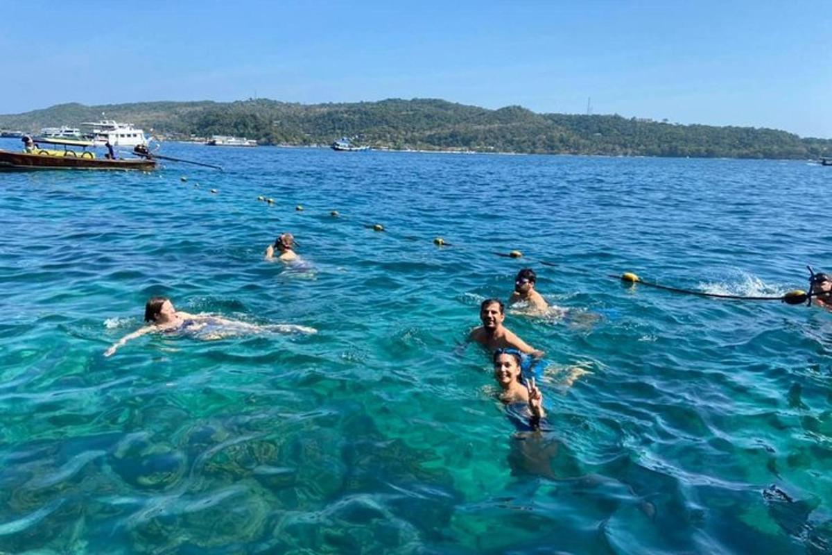 un gruppo di persone che nuotano nell'acqua