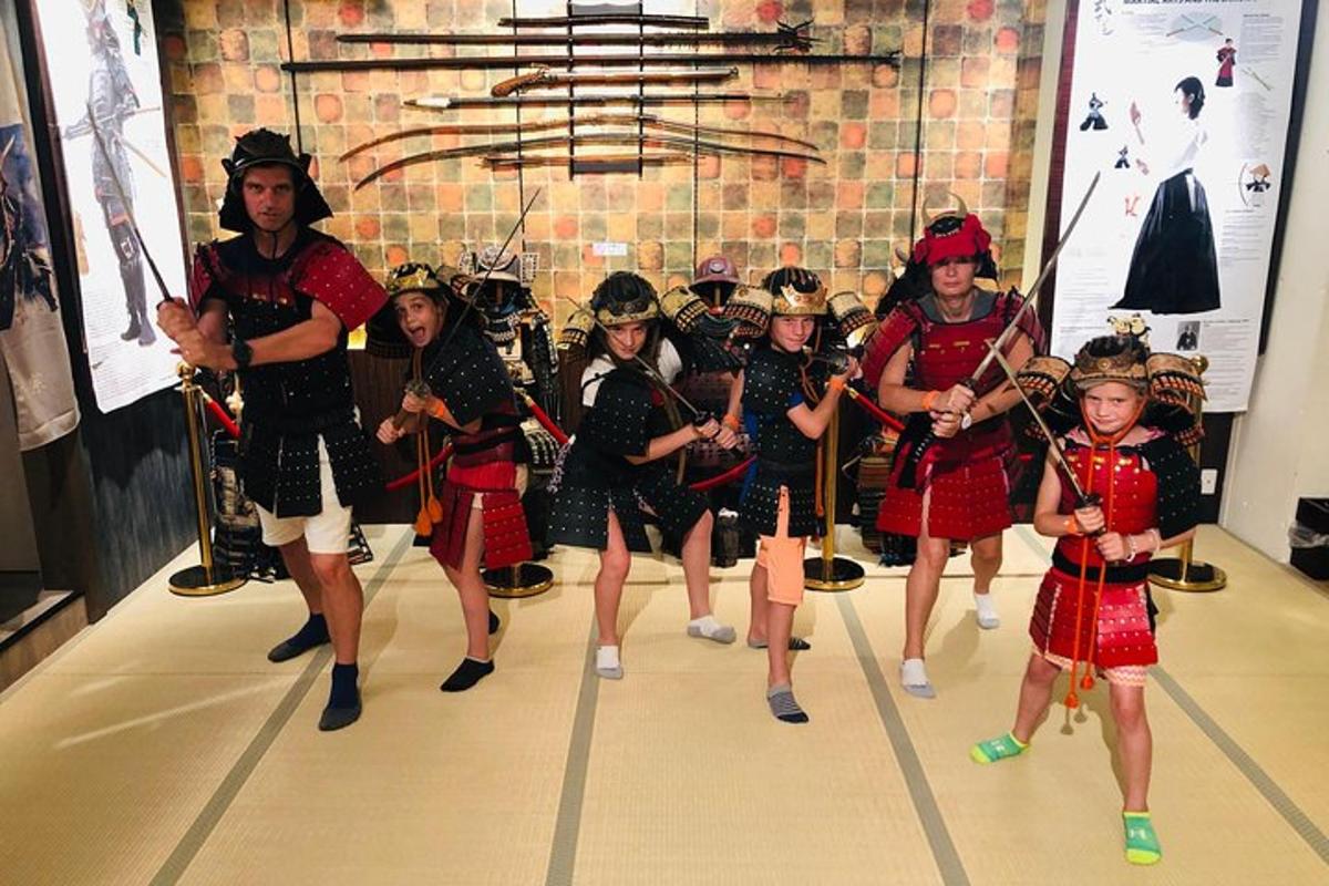 a group of people dressed in costumes in a room