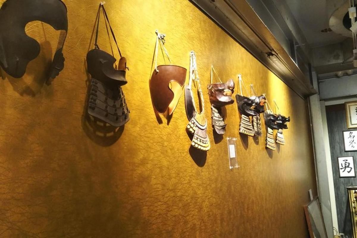 a group of shoes hanging on a wall