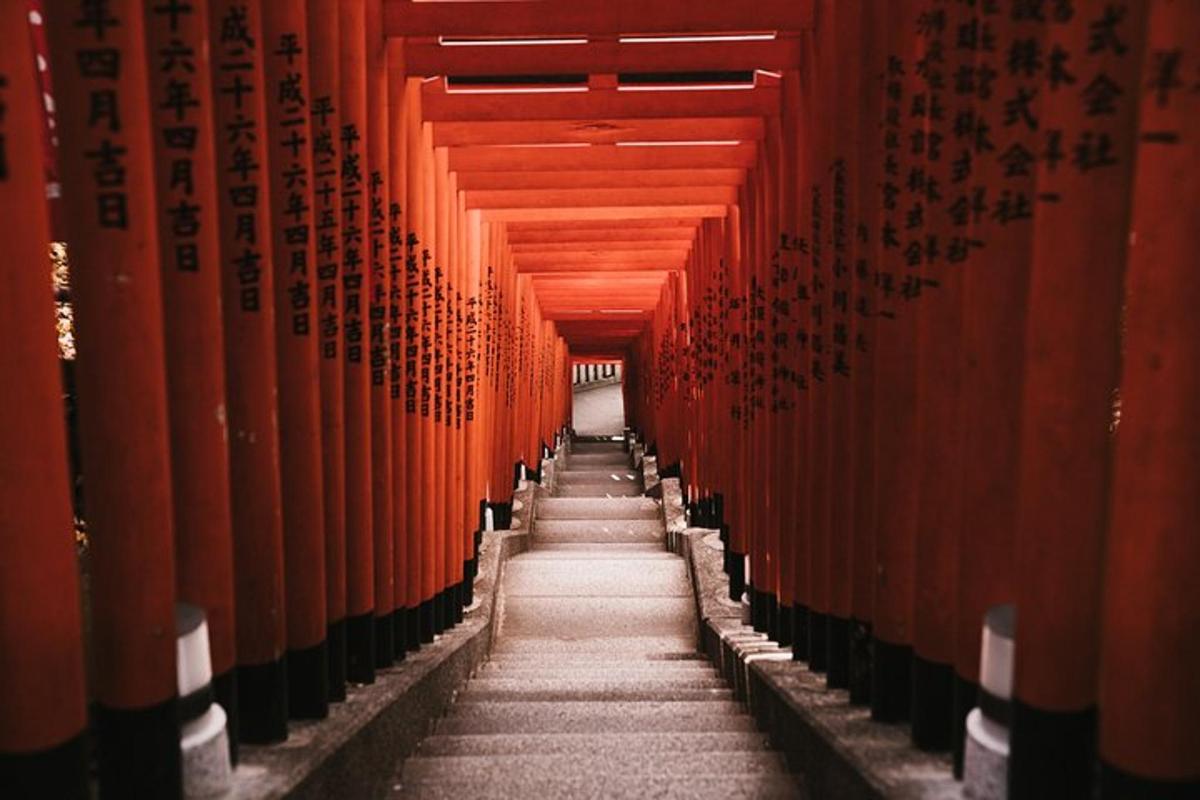 a hallway of a tunnel of red servers
