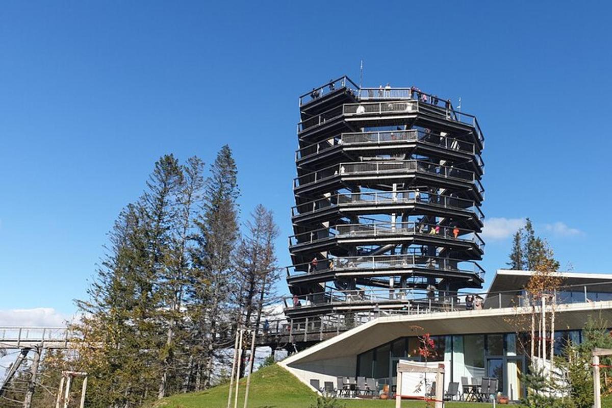 a tall building with a lot of balconies on it