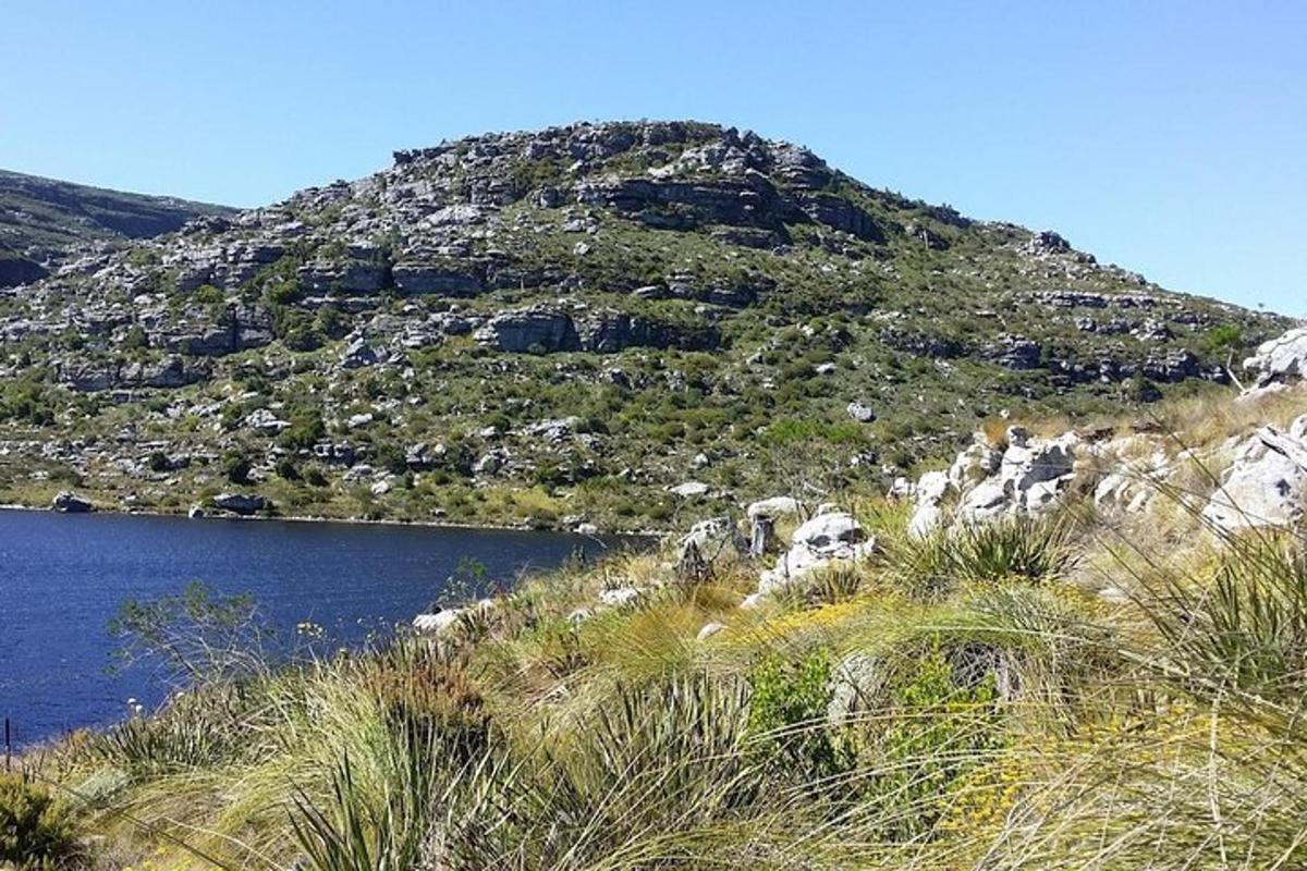 a mountain with a lake in front of it