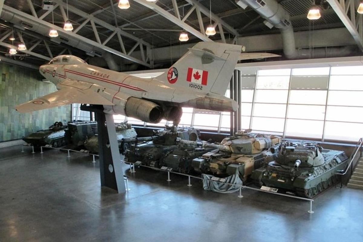 a fighter jet on display in a museum