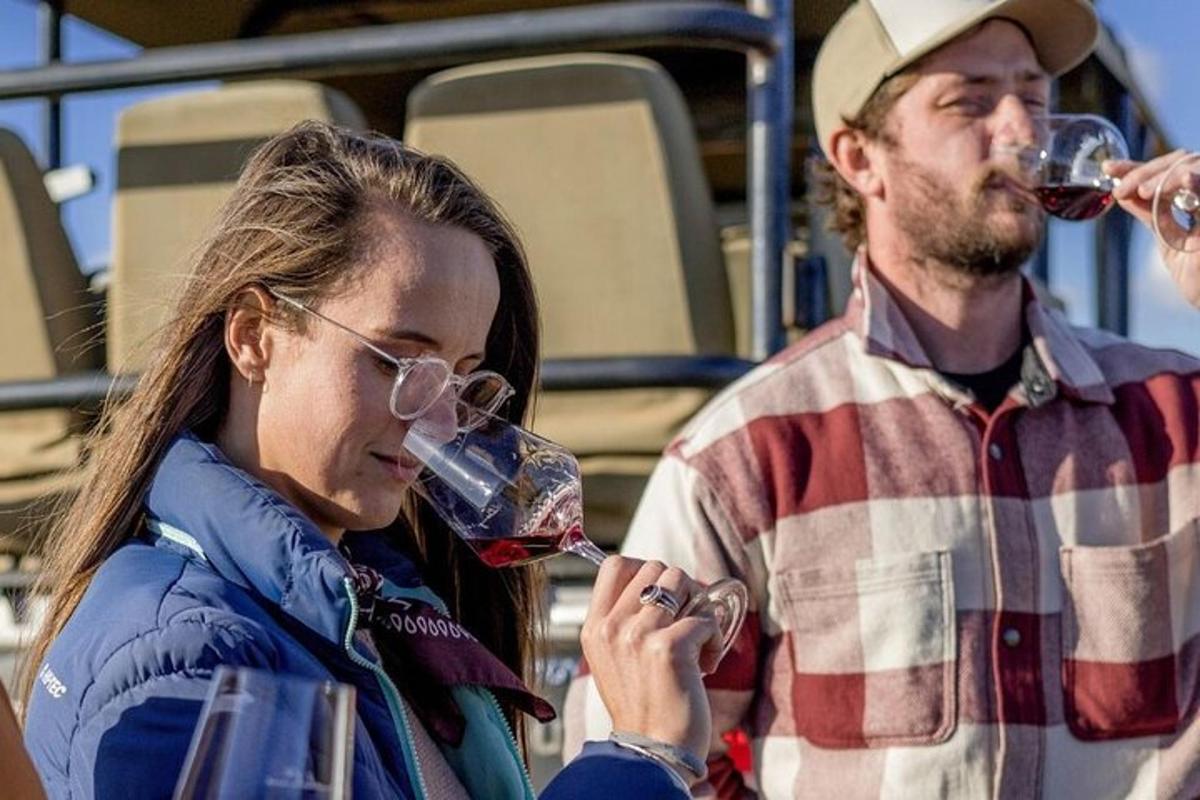 un uomo e una donna che bevono vino da bicchieri da vino