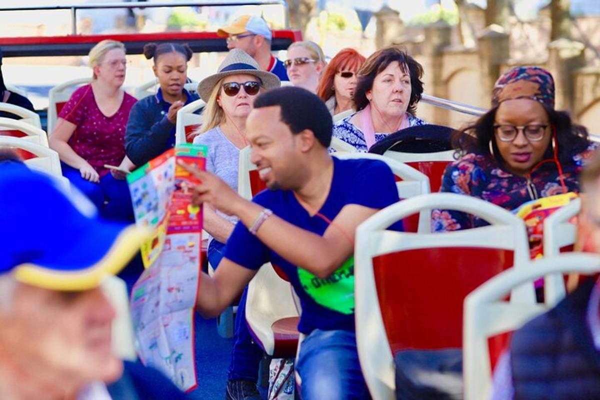 a group of people sitting on a bus