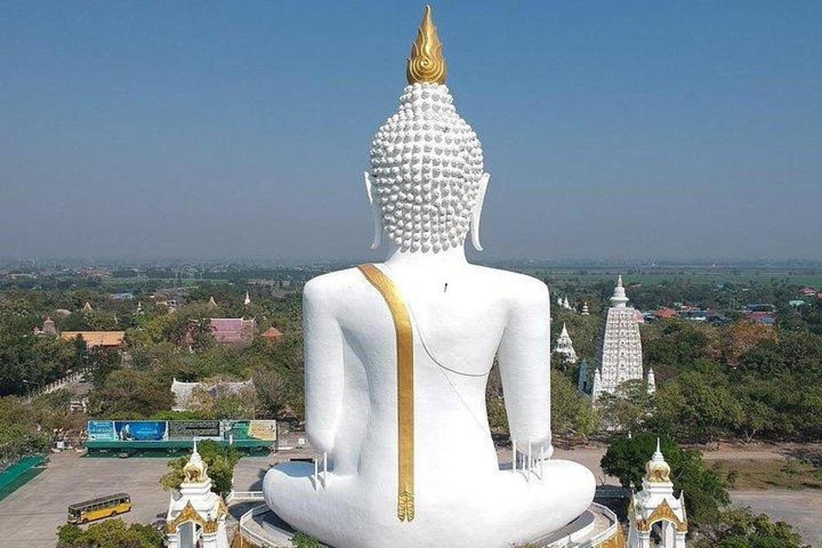 a large statue of a large white statue