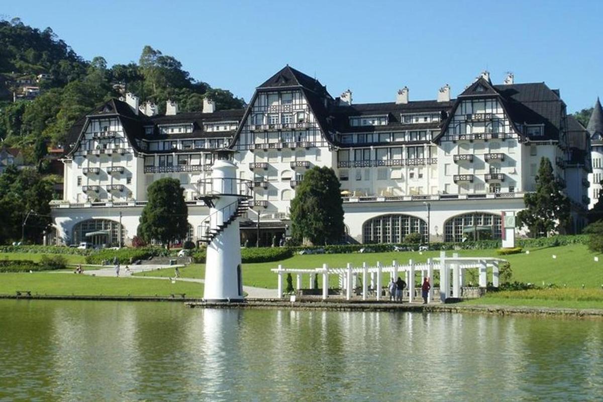 a large building next to a body of water