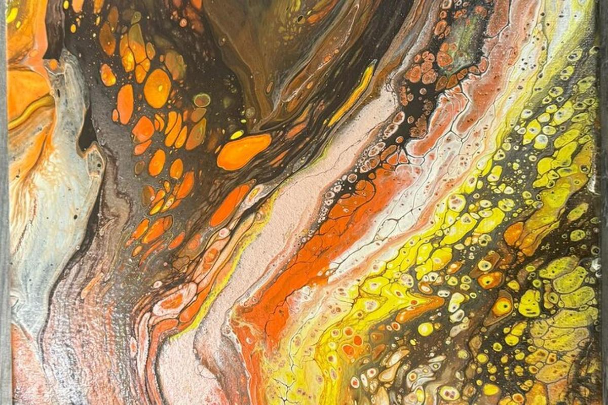 an oil painting of colorful paint