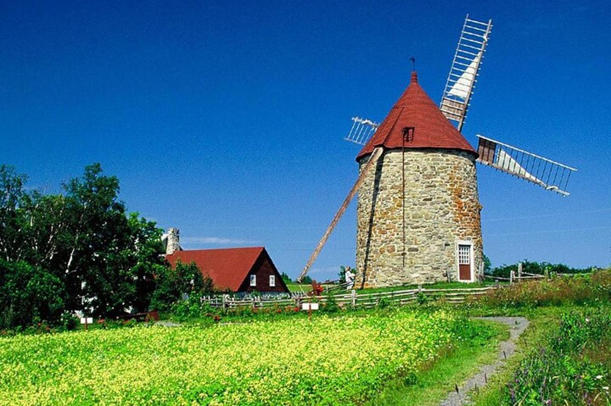 ветряная мельница на холме рядом с домом