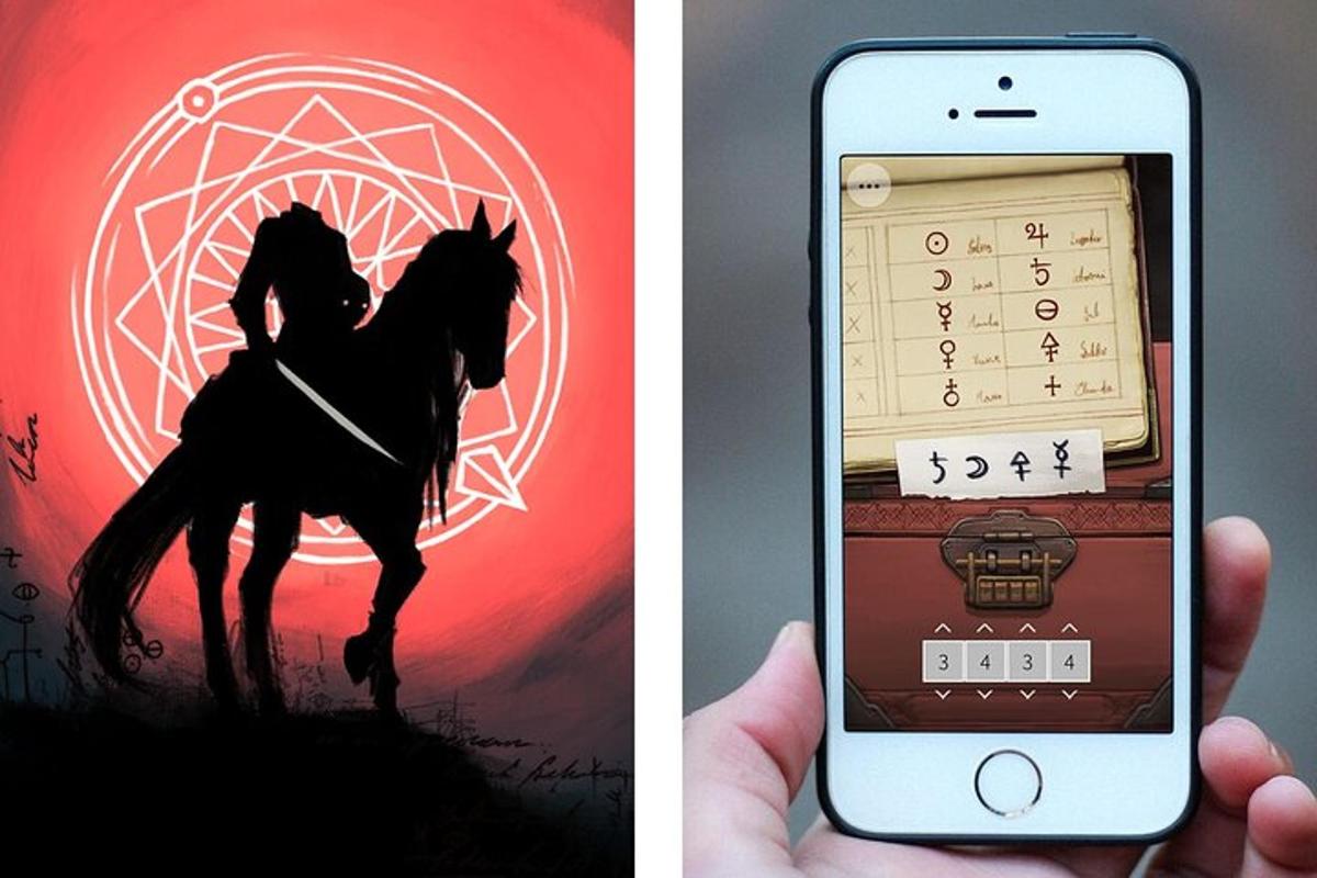 una persona sosteniendo un teléfono celular con una foto de un caballo
