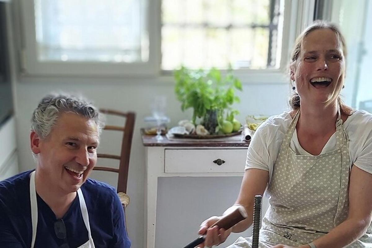 a man and a woman sitting at a table
