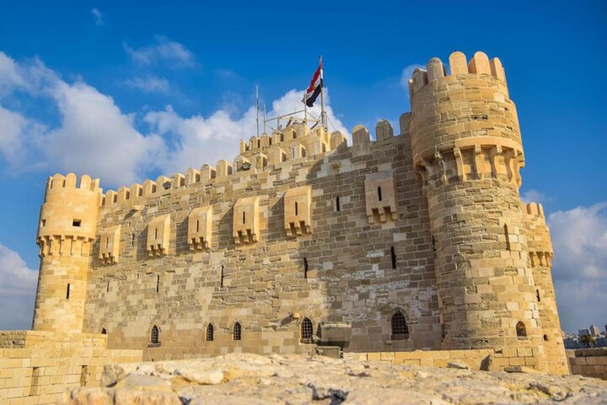 a castle with a flag on top of it