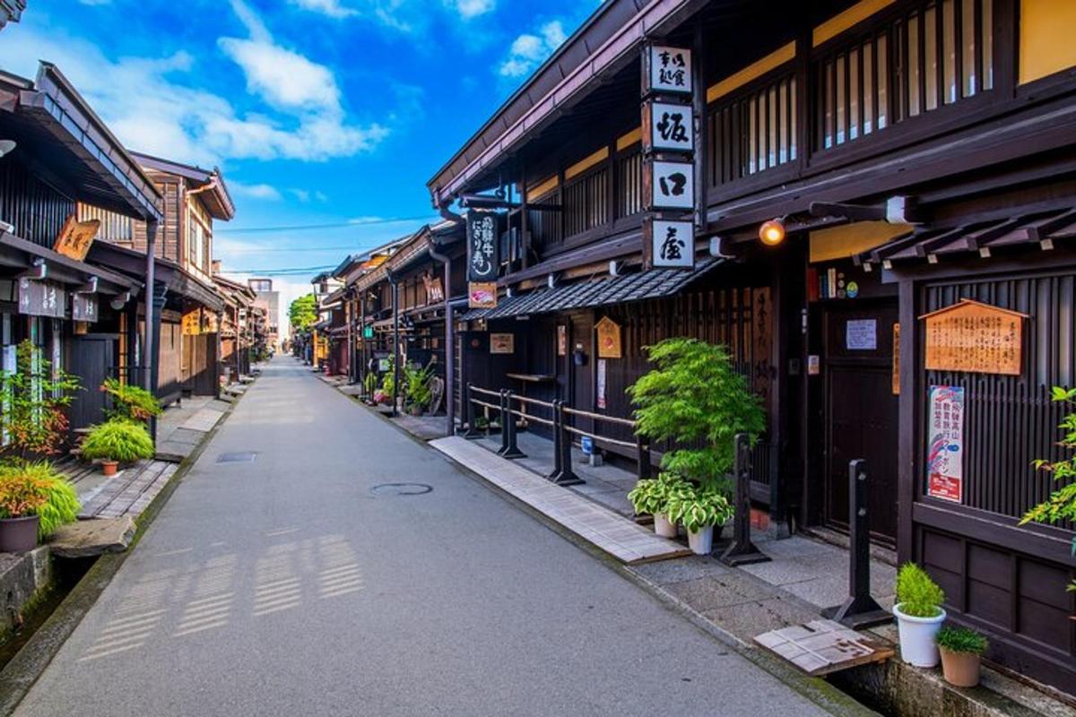 an empty street in an asian city with buildings