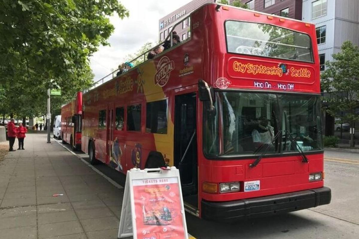 a double decker bus parked on the side of the street