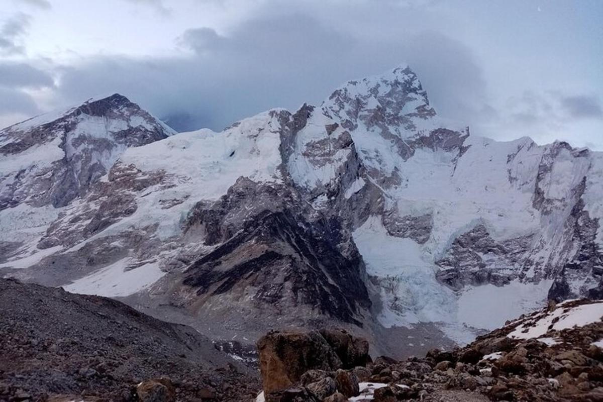 a mountain covered in snow and ice