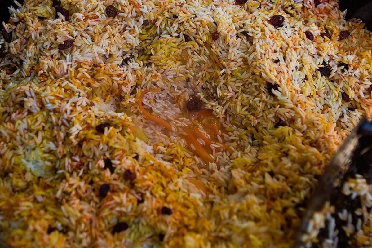 a close up of a pile of rice and beans