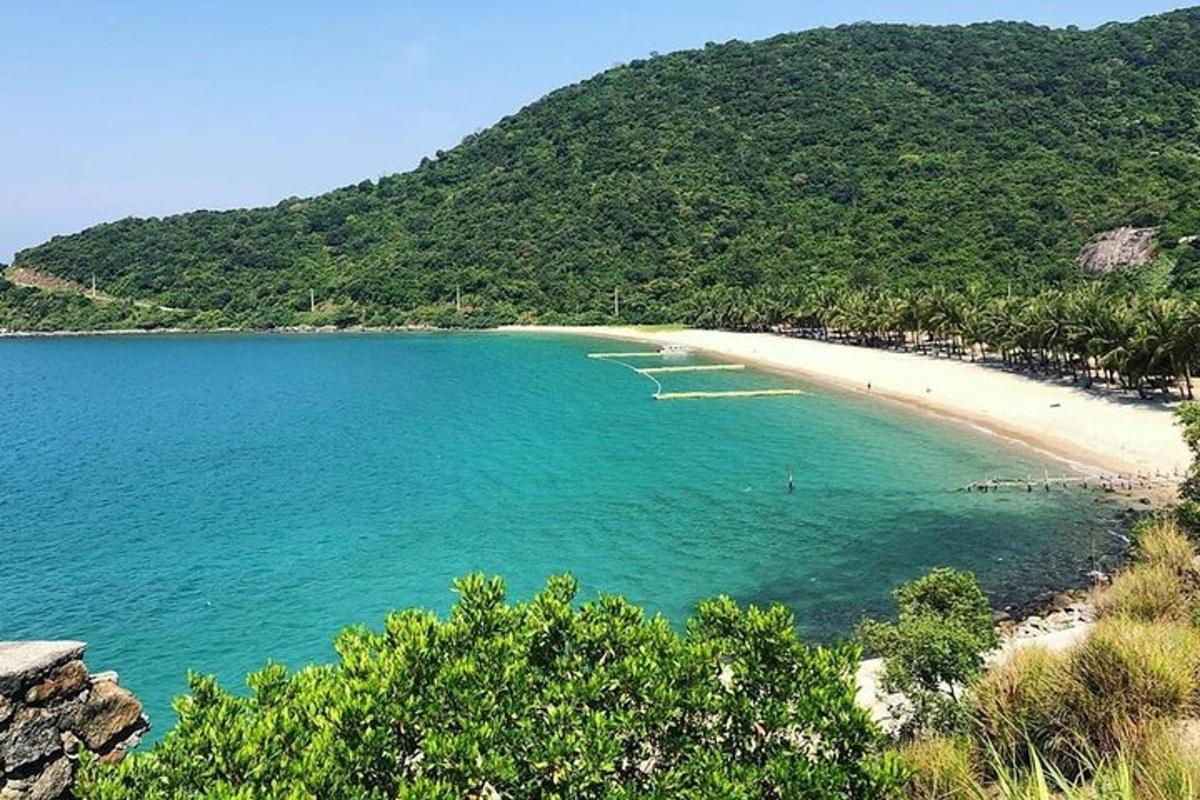una platja amb un grup de persones a l'aigua